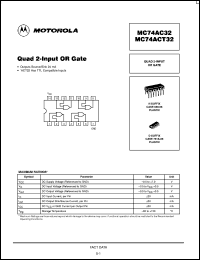 MC74ACT32DR2 Datasheet
