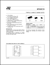 M74HC10RM13TR Datasheet