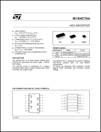 M74HCT04TTR Datasheet