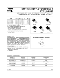 STB10NK60Z-1 Datasheet