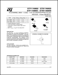 STB11NM80 Datasheet