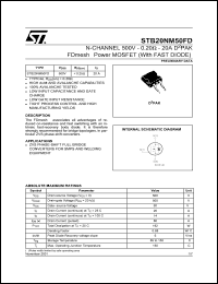 STB20NM50FD Datasheet