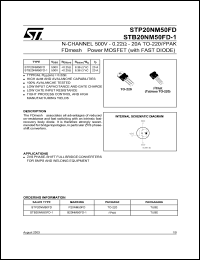 STB20NM50FD-1 Datasheet