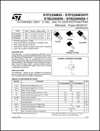 STB22NM50-1 Datasheet