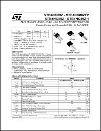 STB4NC80ZT4 Datasheet