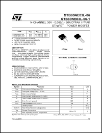 STB80NE03L-06-1 Datasheet