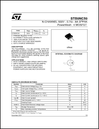 STB8NC50 Datasheet