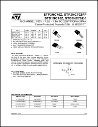 STD1NC70Z Datasheet