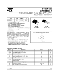 STD3NC60-1 Datasheet