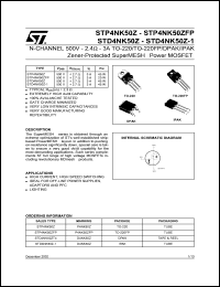 STD4NK50Z-1 Datasheet