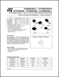 STD5NK50Z-1 Datasheet
