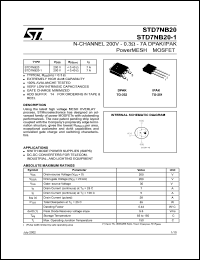 STD7NB20-1 Datasheet