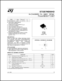 STGB7NB60HDT4 Datasheet