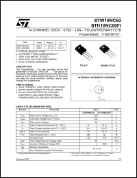 STH10NC60FI Datasheet