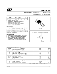 STP3NC50 Datasheet