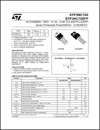 STP3NC70Z Datasheet