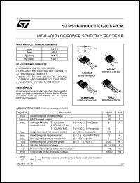 STPS16H100CFP Datasheet