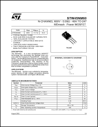 STW45NM60 Datasheet