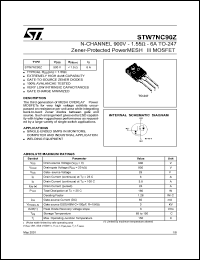 STW7NC90Z Datasheet