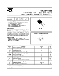 STW8NC80Z Datasheet