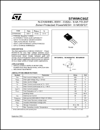 STW9NC80Z Datasheet