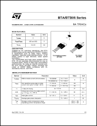 BTB06-600BRG Datasheet