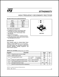 STTH20003TV Datasheet