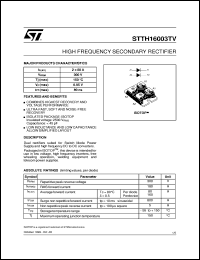 STTH16003TV Datasheet