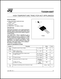 T2550H-600T Datasheet