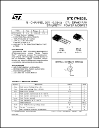 STD17NE03L Datasheet