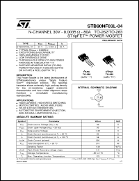 STB80NF03L-04 Datasheet