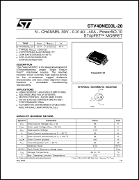 STV40NE03L-20 Datasheet