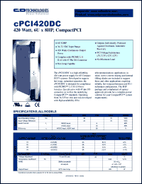 cPCI420DC Datasheet