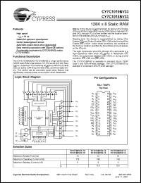 CY7C1019BV33-10ZC Datasheet
