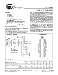 CY7C1041L-20ZC Datasheet