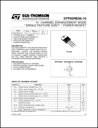 STP80NE06-10 Datasheet