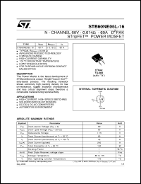 STB60NE06L-16 Datasheet