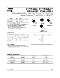 STP4NC80Z Datasheet