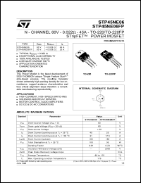 STP45NE06 Datasheet