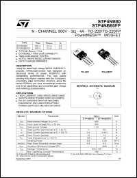 STP4NB80 Datasheet