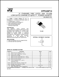 STP24NF10 Datasheet