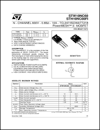STW10NC60 Datasheet
