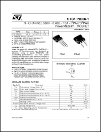 STB10NC50 Datasheet