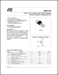 BUL118 Datasheet