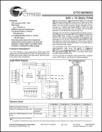 CY7C1021BV33L-15BAC Datasheet