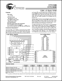 CY7C109BL-15VC Datasheet
