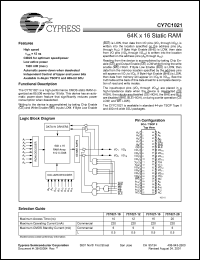 CY7C1021-15ZC Datasheet
