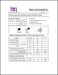 SDU20N03L Datasheet