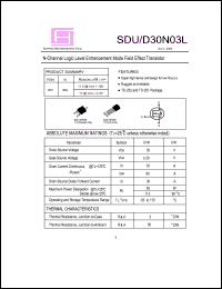 SDU30N03L Datasheet