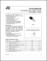 STGW20NB60HD Datasheet
